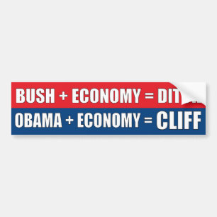 Autocollant De Voiture Obama + Économie = FALAISE