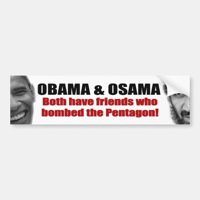 Autocollant De Voiture Obama et Osama (Devant)
