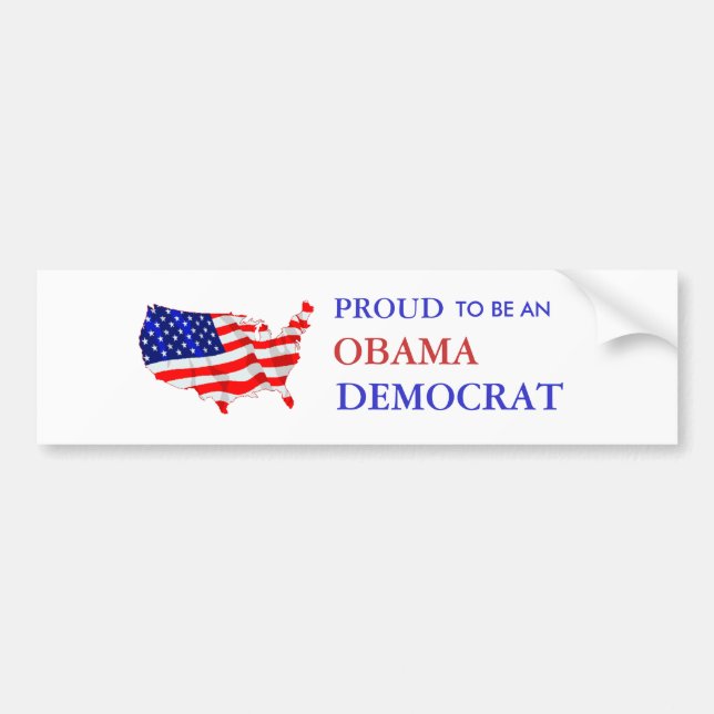 Autocollant De Voiture Obama fier Démocrate (Devant)