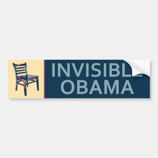 Autocollant De Voiture Obama invisible et la satire politique de chaise (Devant)
