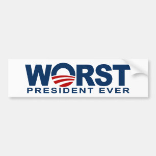 Autocollant De Voiture Obama - le plus mauvais Président Ever
