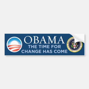 Autocollant De Voiture Obama - l'heure pour le changement a l'adhésif
