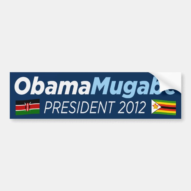 Autocollant De Voiture Obama Mugabe 2012 (Devant)