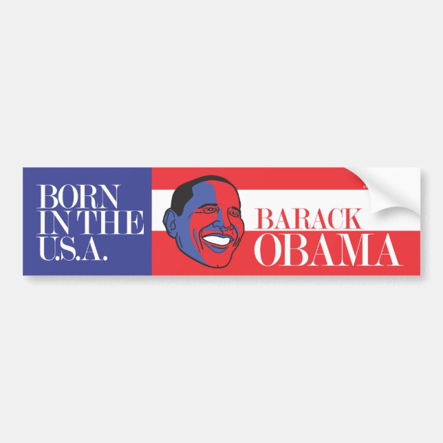 Autocollant De Voiture Obama - né dans l'adhésif pour pare-chocs des (Devant)