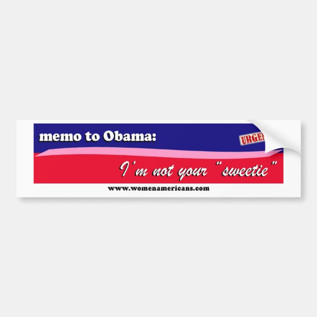 Autocollant De Voiture Obama : non votre bonbon (Devant)