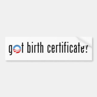 Autocollant De Voiture Obama, obtenu l'acte de naissance ?