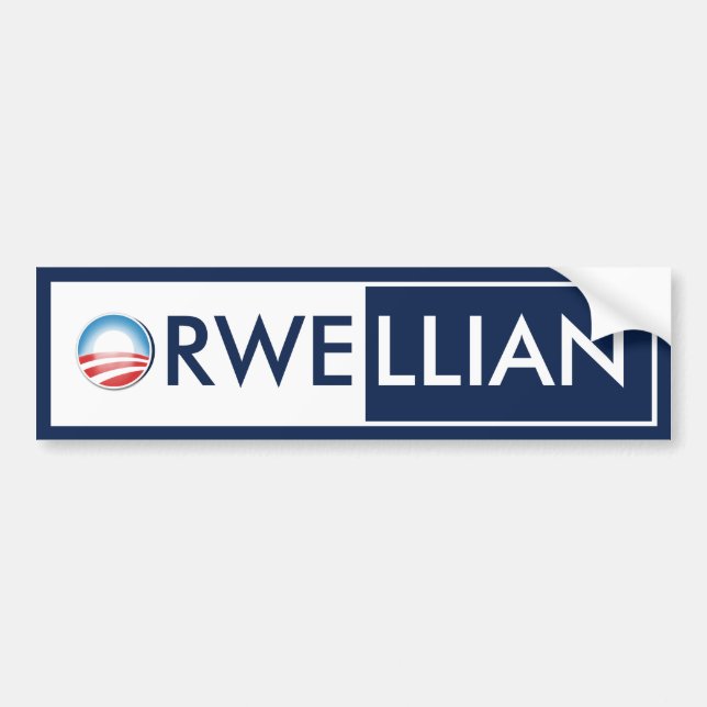 Autocollant De Voiture Obama Orwellien (Devant)
