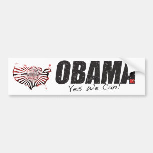 Autocollant De Voiture Obama "oui nous pouvons !" Adhésif pour pare-choc