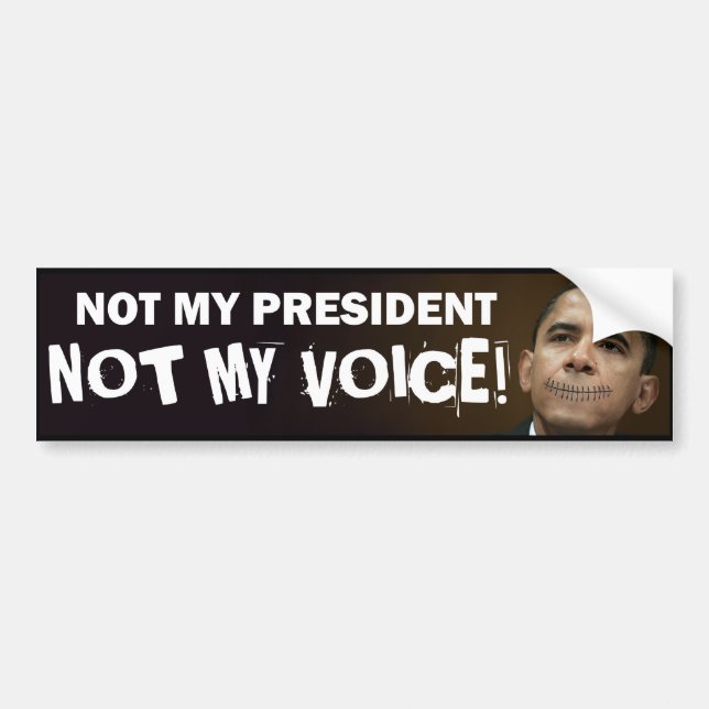 Autocollant De Voiture obama pique non mon président non ma voix (Devant)