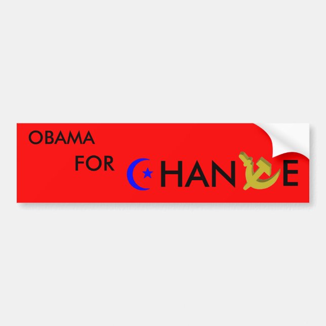 AUTOCOLLANT DE VOITURE OBAMA POUR LE CHANGEMENT (Devant)