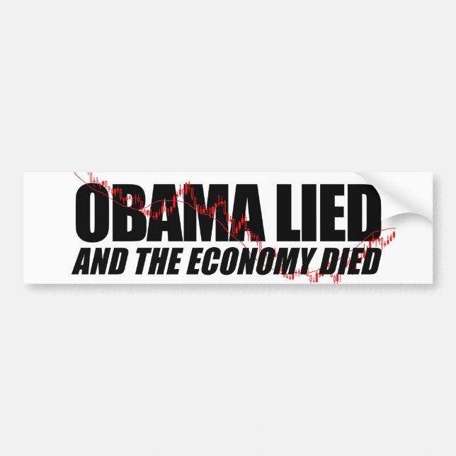 Autocollant De Voiture Obama s'est trouvé et l'économie est morte (Devant)