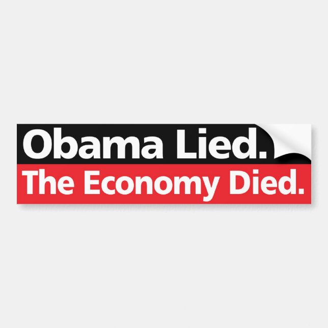 Autocollant De Voiture Obama s'est trouvé. L'économie est morte (Devant)