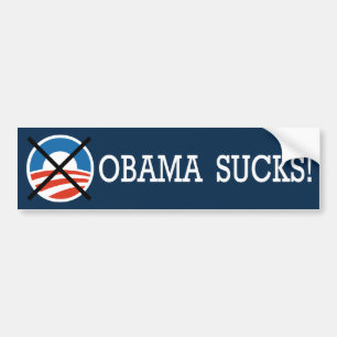 AUTOCOLLANT DE VOITURE OBAMA SUCE !