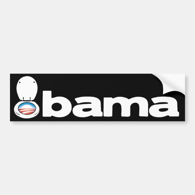 Autocollant De Voiture Obama (toilette) (Devant)