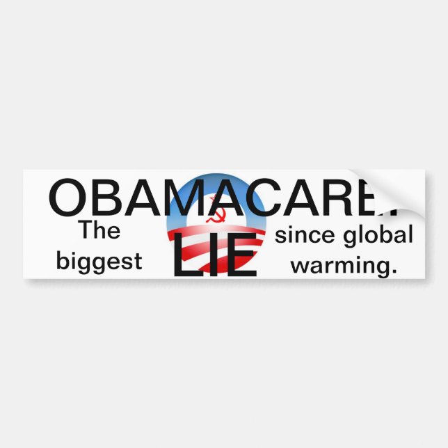 Autocollant De Voiture Obamacare est un mensonge (Devant)