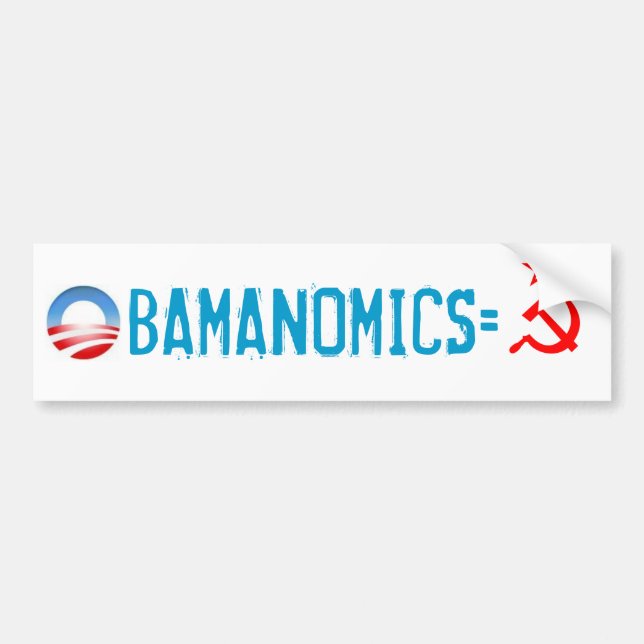 AUTOCOLLANT DE VOITURE OBAMANOMICS=SOCIALISM (Devant)
