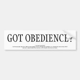 AUTOCOLLANT DE VOITURE OBÉISSANCE OBTENUE ?