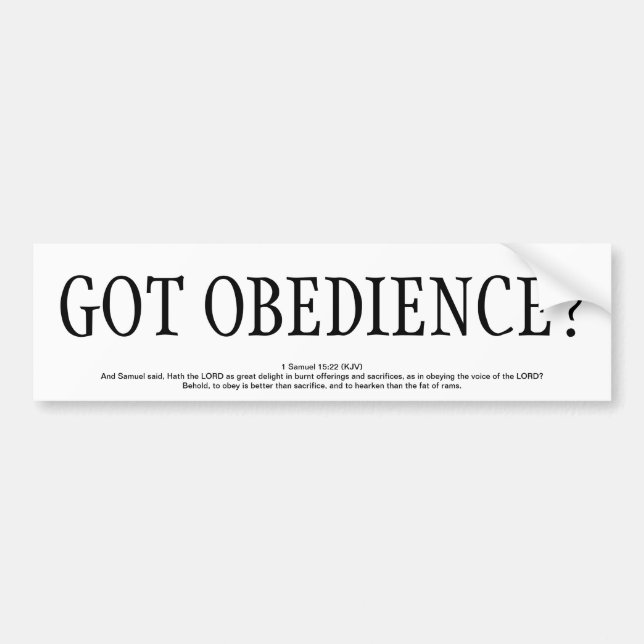 AUTOCOLLANT DE VOITURE OBÉISSANCE OBTENUE ? (Devant)