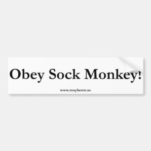 Autocollant De Voiture Obéissez le singe de chaussette