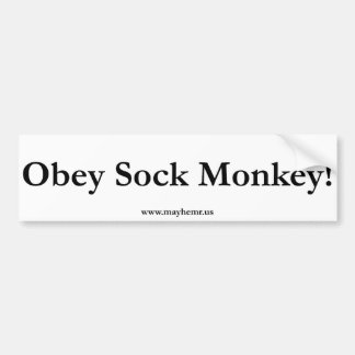 Autocollant De Voiture Obéissez le singe de chaussette