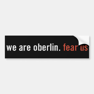 Autocollant De Voiture Oberlin : craignez-nous adhésif pour pare-chocs