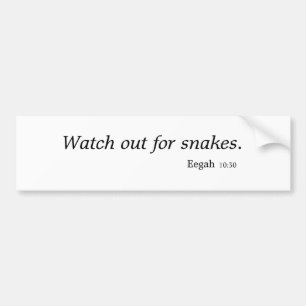Autocollant De Voiture "Observez adhésif pour pare-chocs pour serpents"