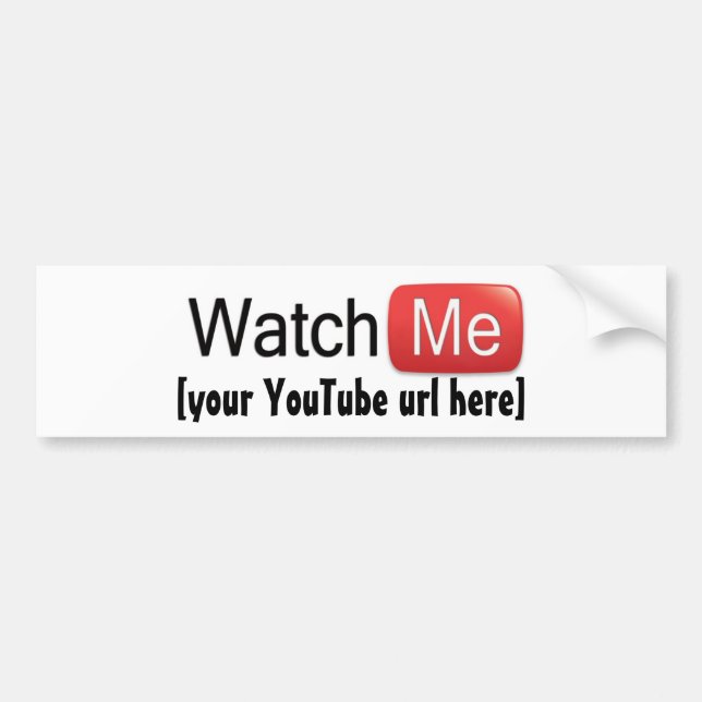 Autocollant De Voiture Observez-moi sur YouTube (de base) (Devant)