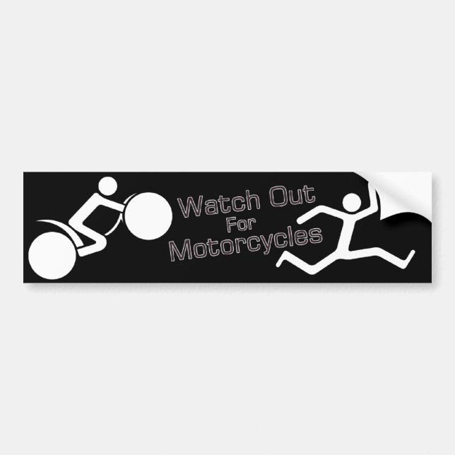 Autocollant De Voiture Observez pour Motocycles - B/W (Devant)
