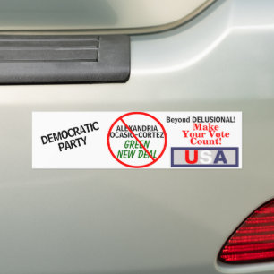 Autocollant De Voiture Ocasio-Cortez Green New Deal Democratics