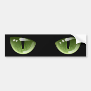 Autocollant De Voiture Oeil de chat vert d'Halloween