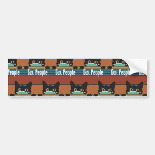 Autocollant De Voiture OEil de People Funny Introvert Poison Cat Face Mas
