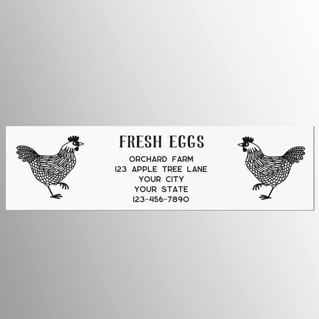 Autocollant De Voiture OEufs frais Hen (Fresh Eggs farm details bumper sticker with chickens or hens.)