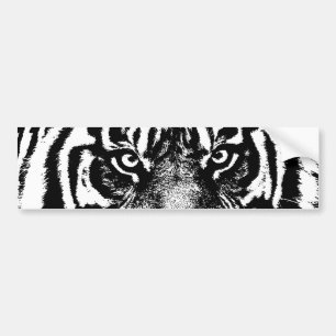Autocollant De Voiture OEuvre oculaire noir blanc Sumatra Bornéo Tiger
