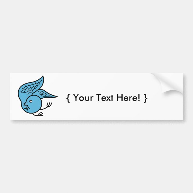 Autocollant De Voiture Oiseau bleu chanceux (Devant)
