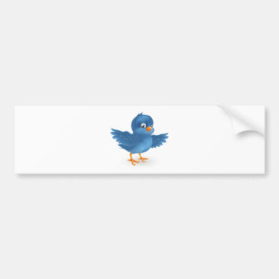 Autocollant De Voiture Oiseau bleu heureux