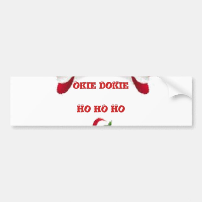 Autocollant De Voiture Okie Dokie Hohoho Père Noël heureux Noël Fun (Devant)
