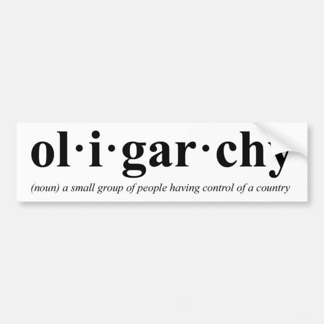 Autocollant De Voiture Oligarchie (Devant)