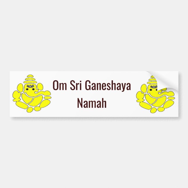 Autocollant De Voiture Om Sri Ganeshaya Namah prière bonne chance charme (Devant)