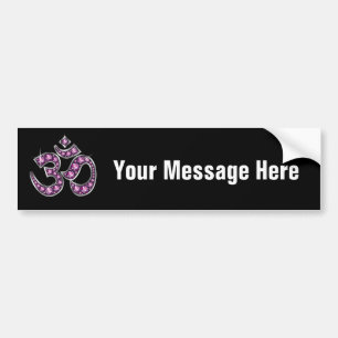 Autocollant De Voiture Om Symbole with "Garnet" Stones