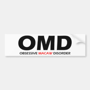Autocollant De Voiture OMD - Trouble de Macaw Obsessionnel