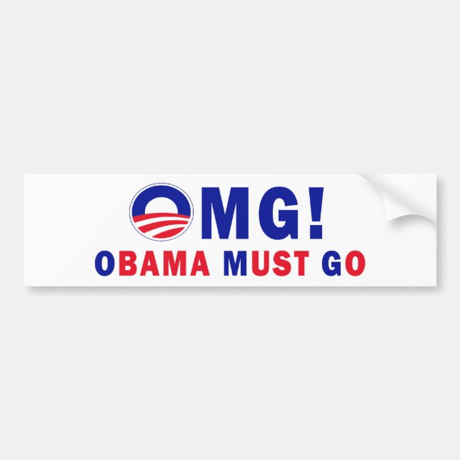 Autocollant De Voiture OMG ! Obama doit aller ! (Devant)