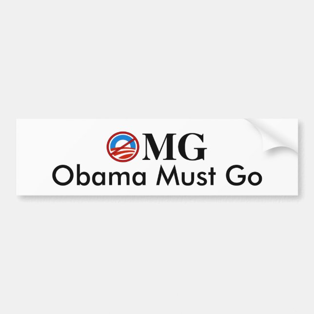 Autocollant De Voiture OMG-Obama doit aller (Devant)