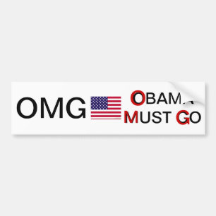 AUTOCOLLANT DE VOITURE OMG… OBAMA DOIT DISPARAÎTRE