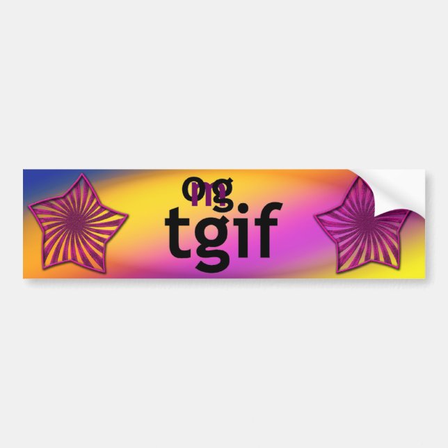 Autocollant De Voiture OMG ! tgif (Devant)