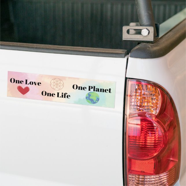 Autocollant De Voiture One Love One Life One Planet Bumper (Sur camion)