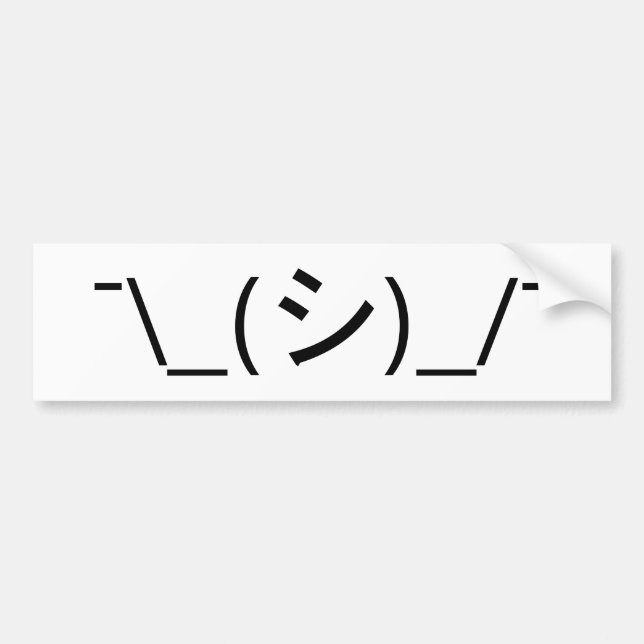 Autocollant De Voiture Oops Shrug Emoticon ; -\_(シ)_/ (Devant)