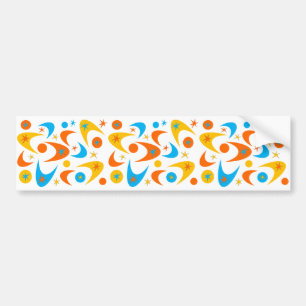 Autocollant De Voiture Orange jaune rétro et Starburst Boomerang