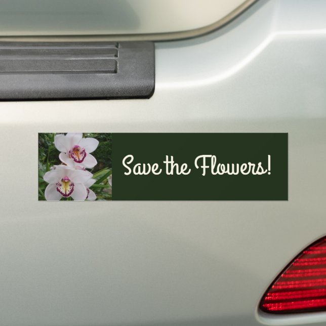 Autocollant De Voiture Orchidées blanches (En voiture)