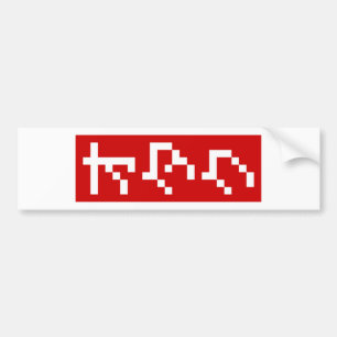 Autocollant De Voiture OTAKU 8 bits Pixel japonais Katakana BLOC vertical