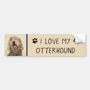 Autocollant De Voiture Otterhound Painting - Cute Original Dog Art
